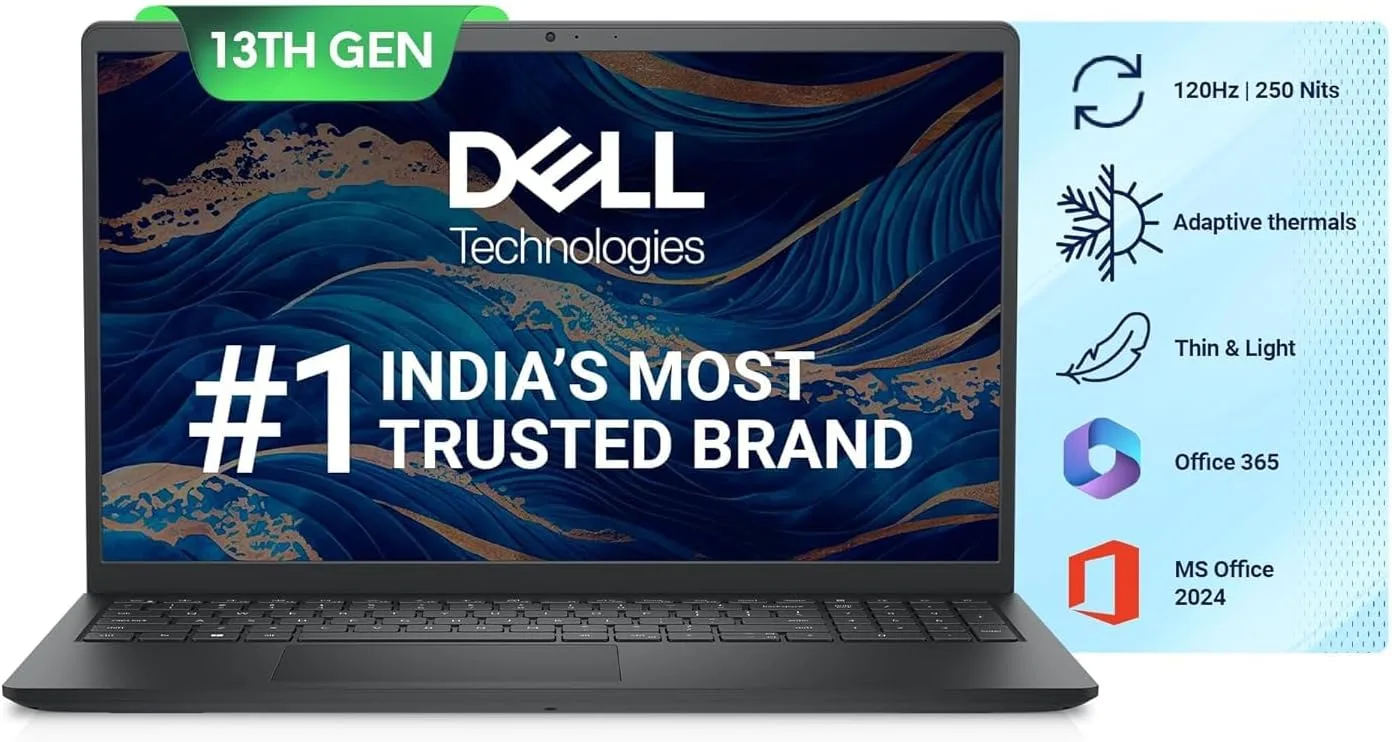DELL Inspiron 15 3530 Business Laptop, 15.6" FHD Touchscreen, Intel Core i5-1334U, 16GB RAM, 1TB SSD, Lifetime Microsoft Office 2024, Webcam, HDMI, Wi-Fi 6, Windows 11 Pro, Black