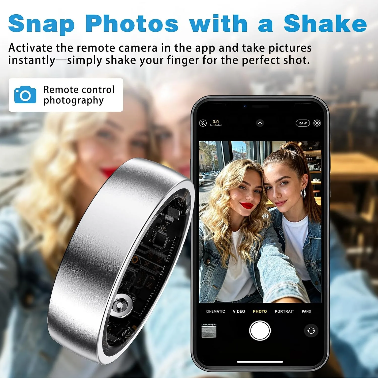 Smart Ring Women Men, Fitness Tracker, No Subscription, Sleep, Silver 10