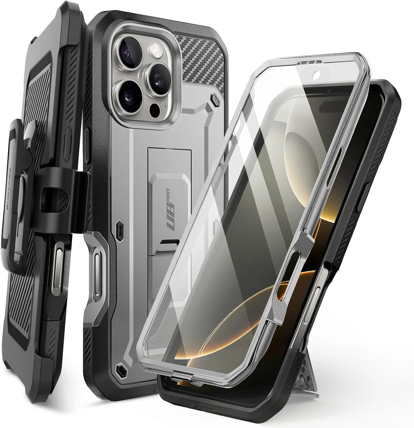 SUPCASE for iPhone 16 Pro Case with Screen Protector & Kickstand, Tigray