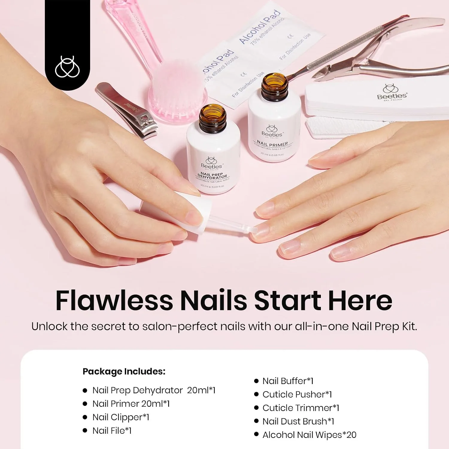 Beetles 20ml Nail Dehydrator and Primer with Nail Care Tool Kit