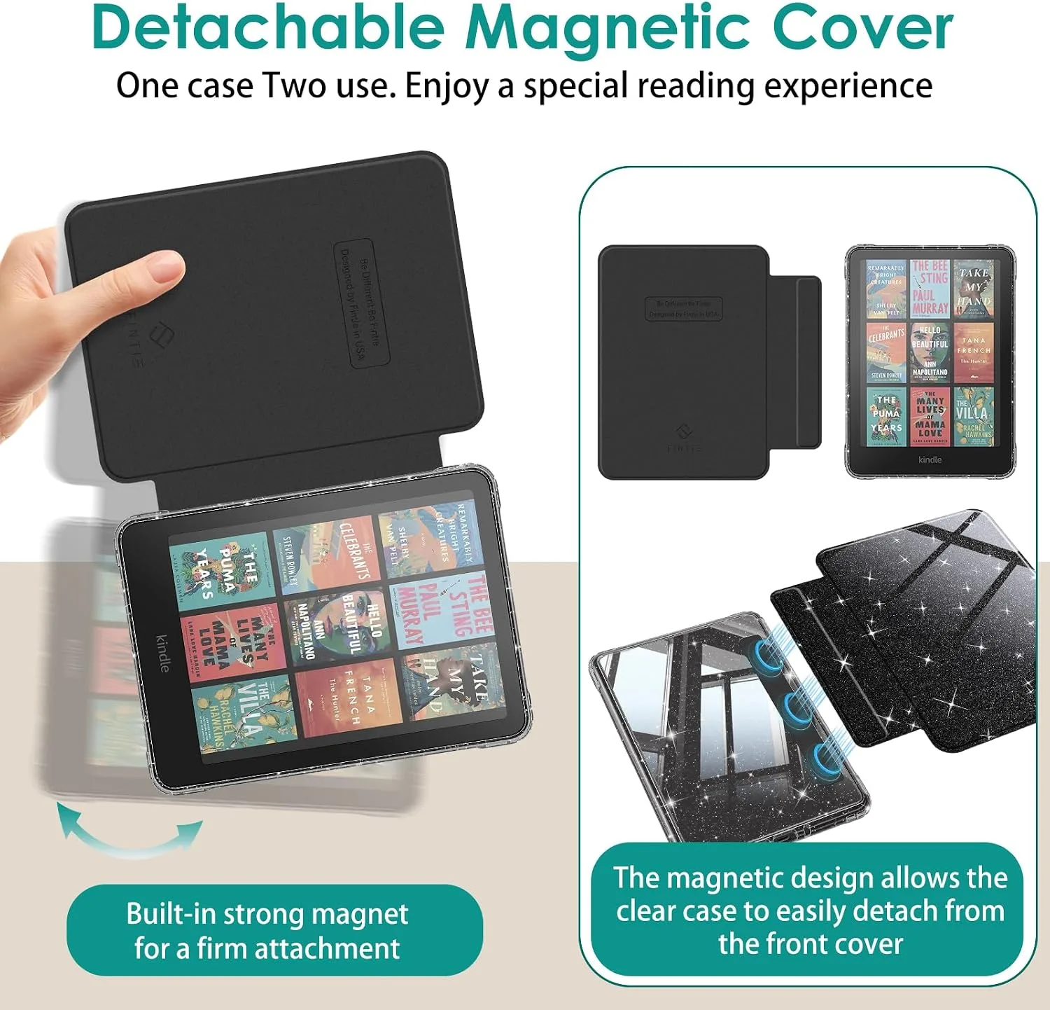 Fintie Detachable Case for Kindle Paperwhite 12th Gen 2024/Kindle Colorsoft
