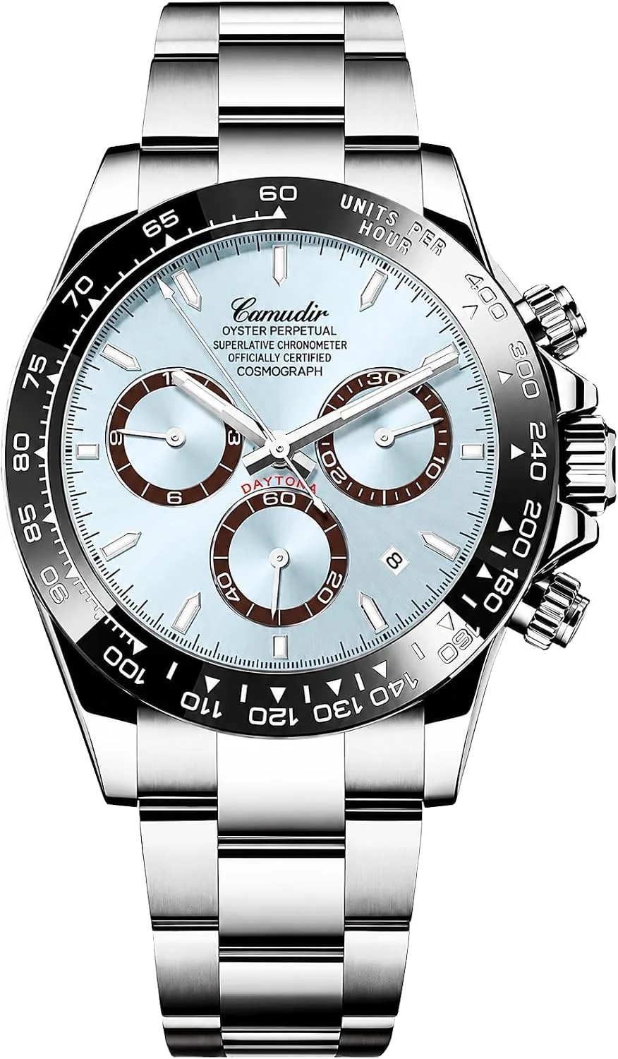 MASTOP Pagani Design Daytona Homage Men's Watch Panda Analog Quartz Japan Movement Chronograph Luxury Wrist Watch Business Waterproof Silicone Strap Sports Pagani Watches for Men