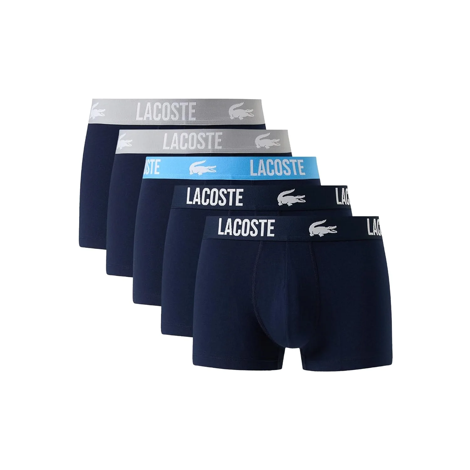 Lacoste Men's Cotton Stretch Essentials Trunks, 5-pack