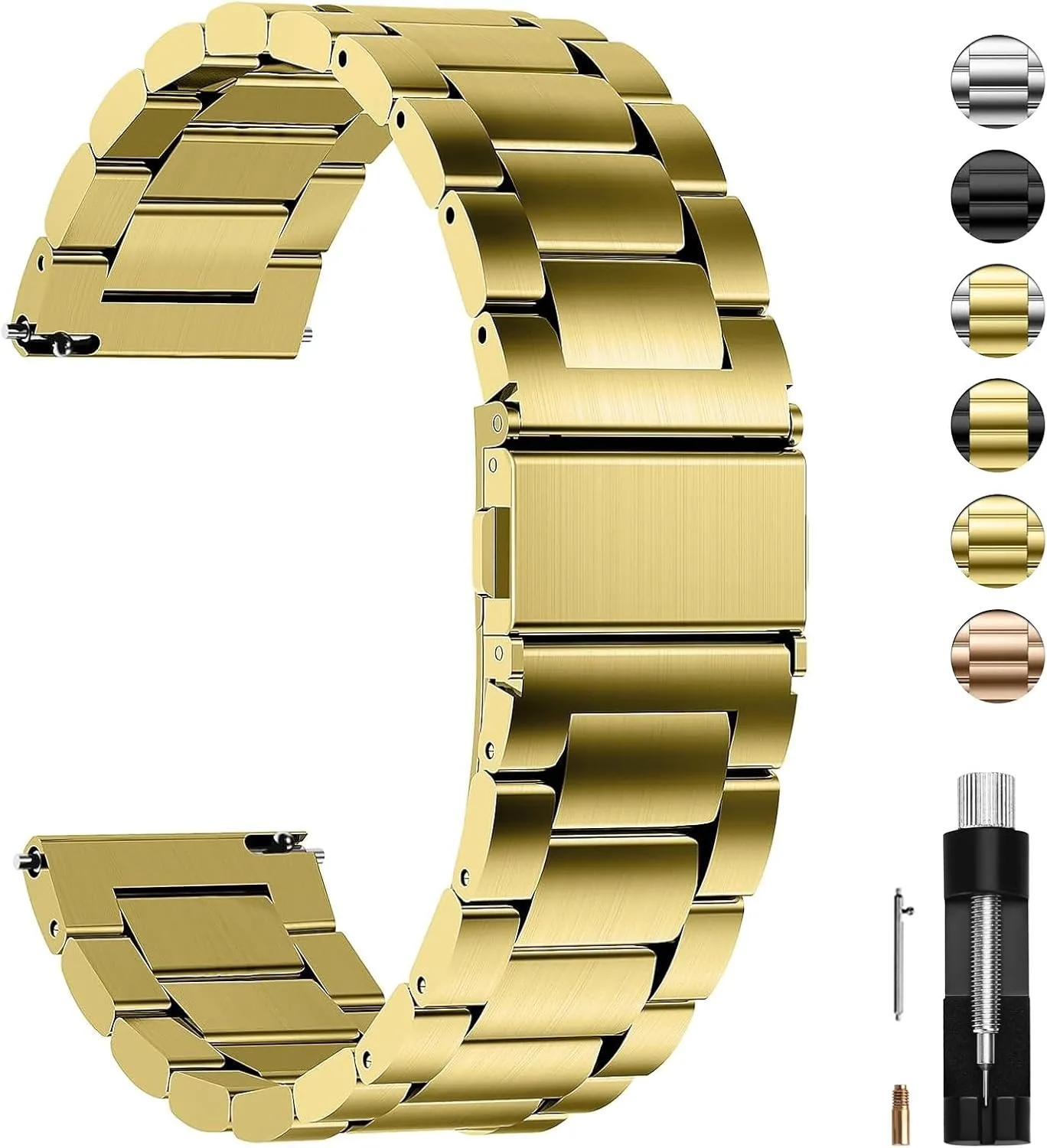 Correa para reloj Fullmosa 20mm metal con liberación rápida compatible Garmin y Samsung