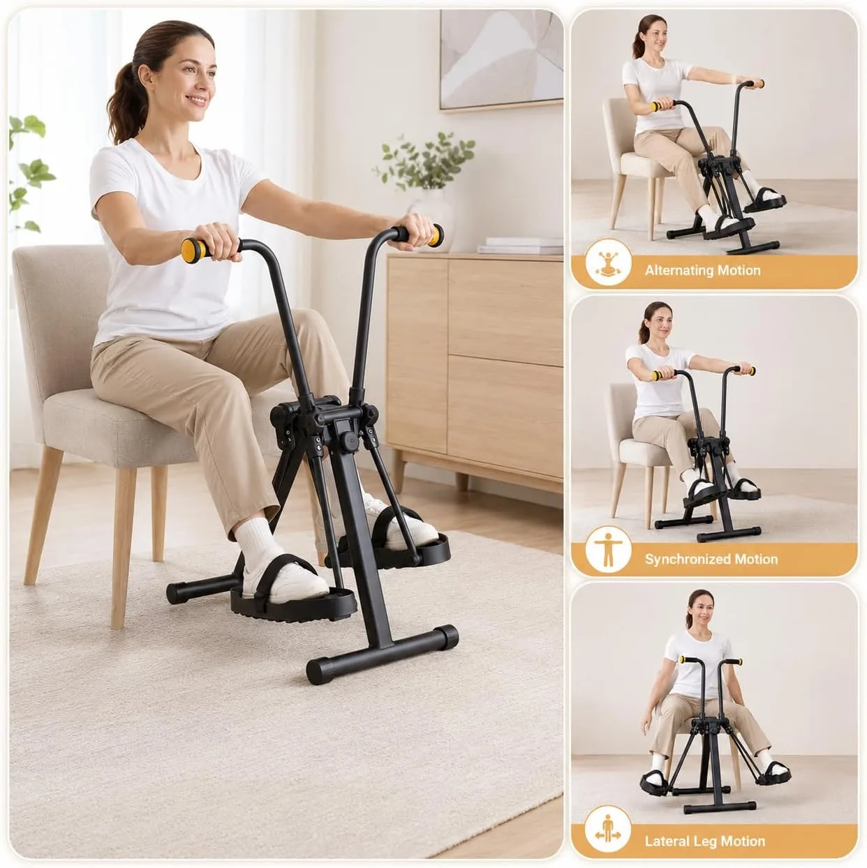 Pedal Exerciser Bike for Seniors, Seated Arm and Leg Exercise Machine with LCD Display, Upper and Lower Limb Trainer for Home Sitting Workout