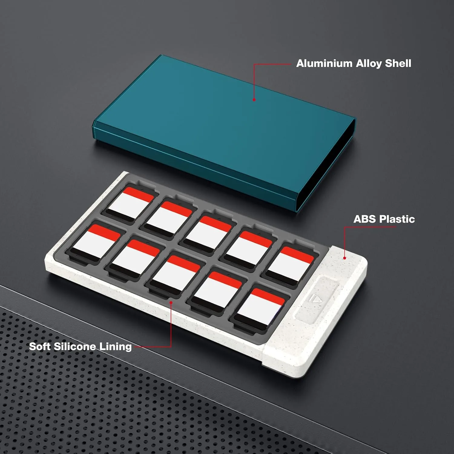 HEIYING Switch Game Case with 40 Precise Slots for Switch 2 / Micro SD Card