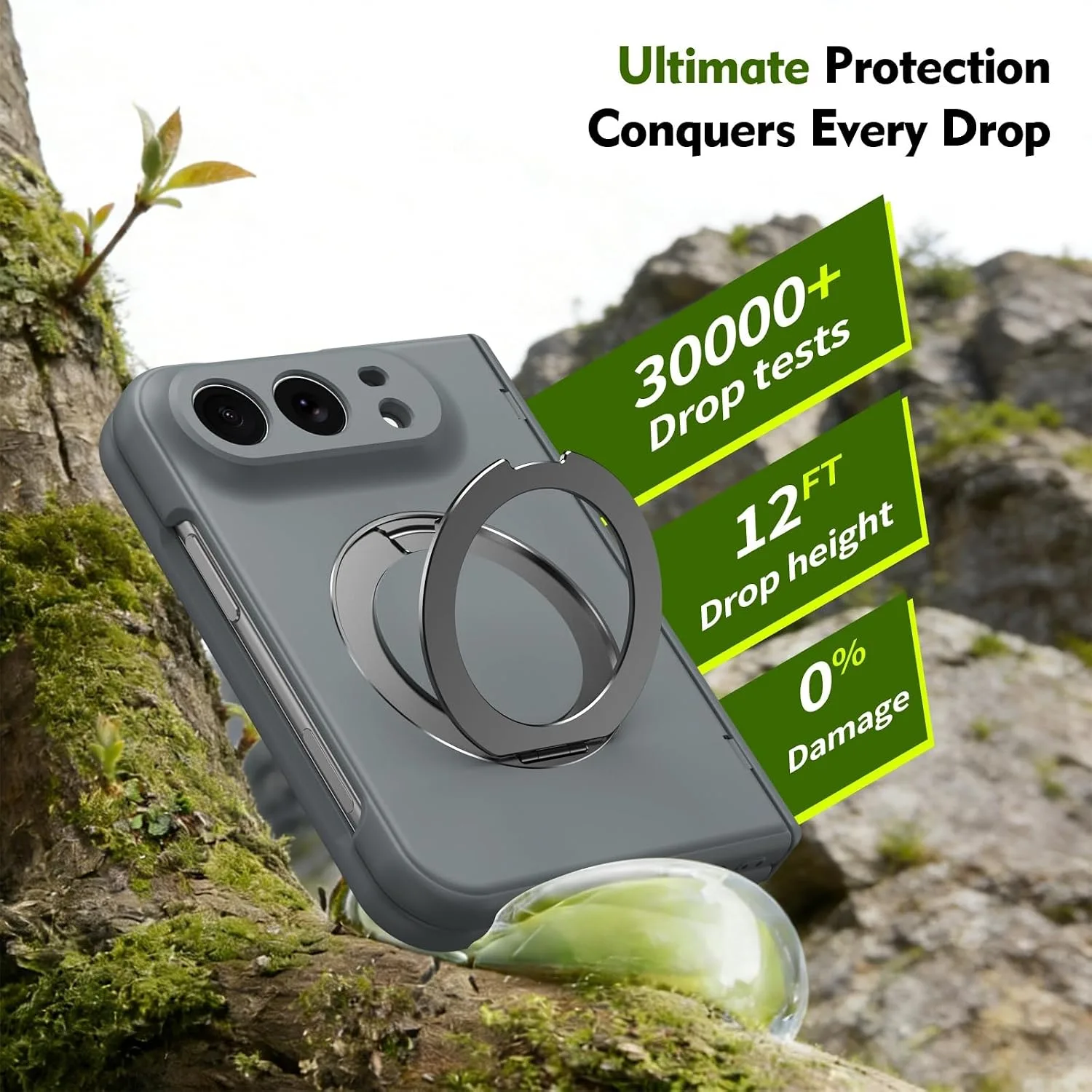 for iPhone Duo Case with Hinge Protection, Gray