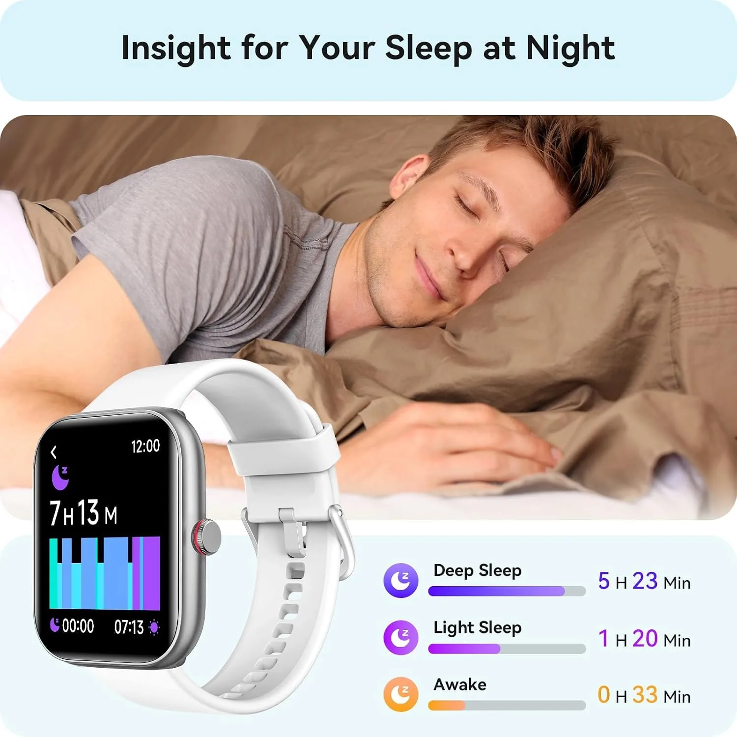 Smart Watch for Women Men, Smartwatch for iPhone & Android Bluetooth (Answer/Call) Built-in Alexa, 1.91" HD Fitness Tracker with 105+ Sport Modes, IP68 Waterproof, Sleep/Heart Rate/Stress Monitor