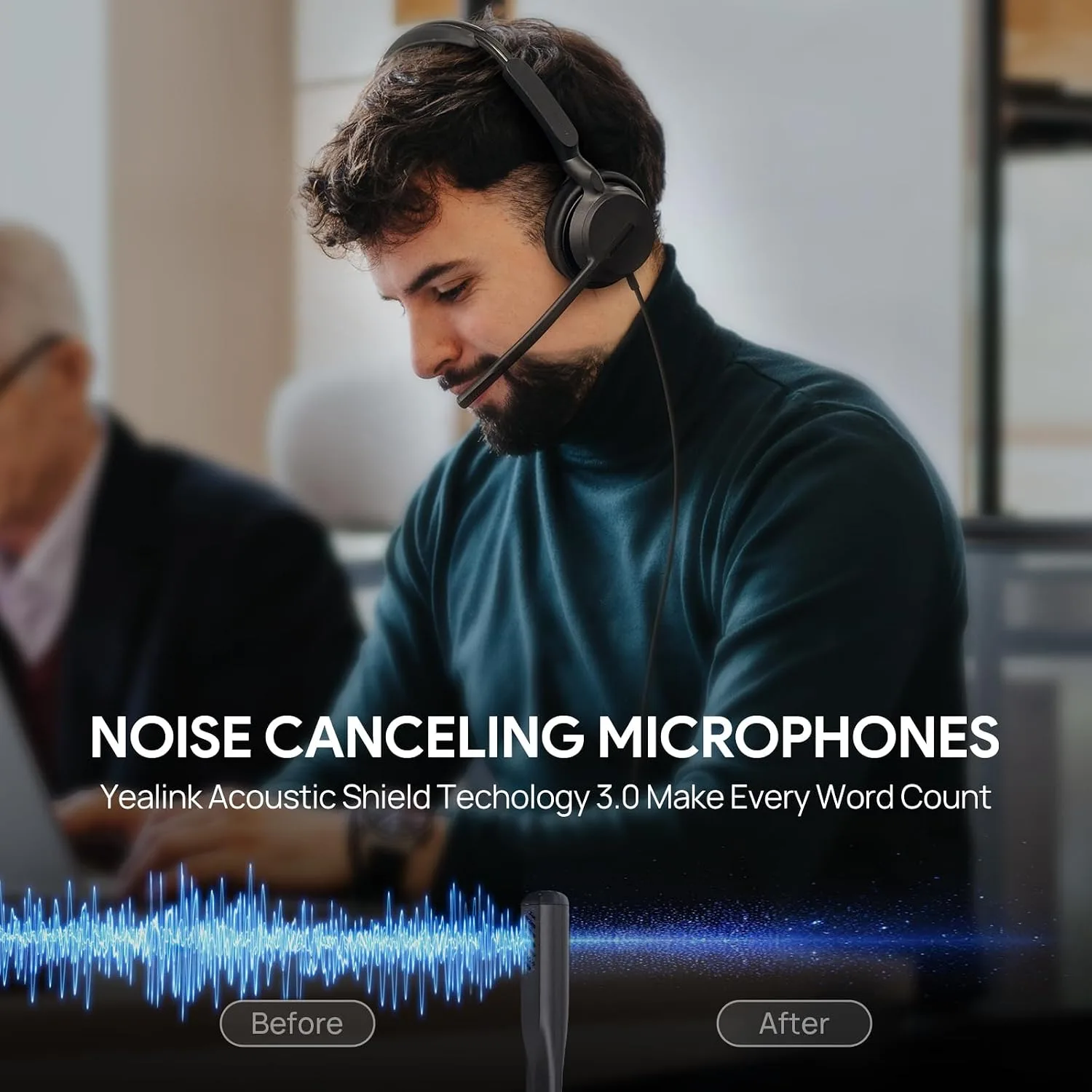 Yealink UH42 USB-C/A Wired Headset,AI Noise Cancelling Mic,in-Line Controls