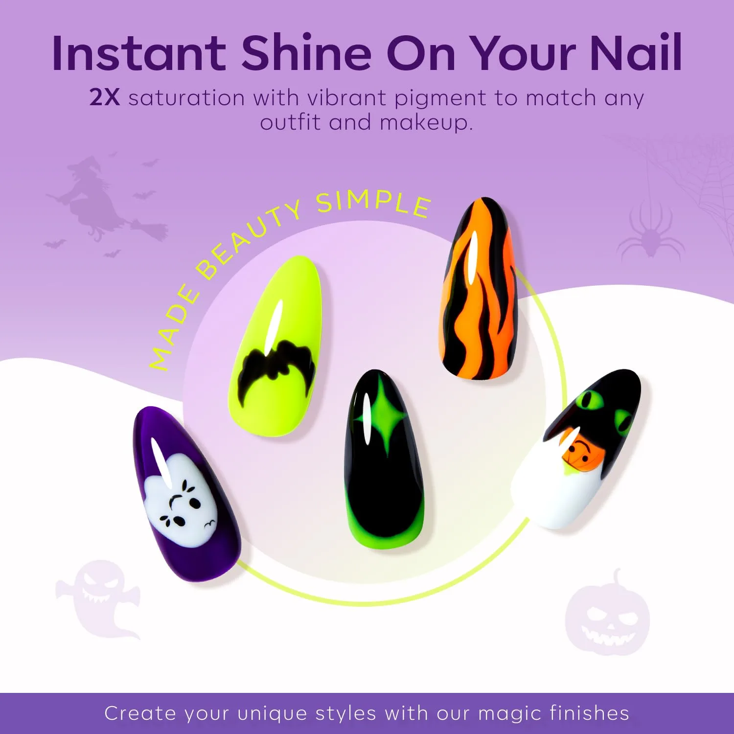 modelones Gel Nail Polish Set Neon 6Colors Red Green Purple Halloween