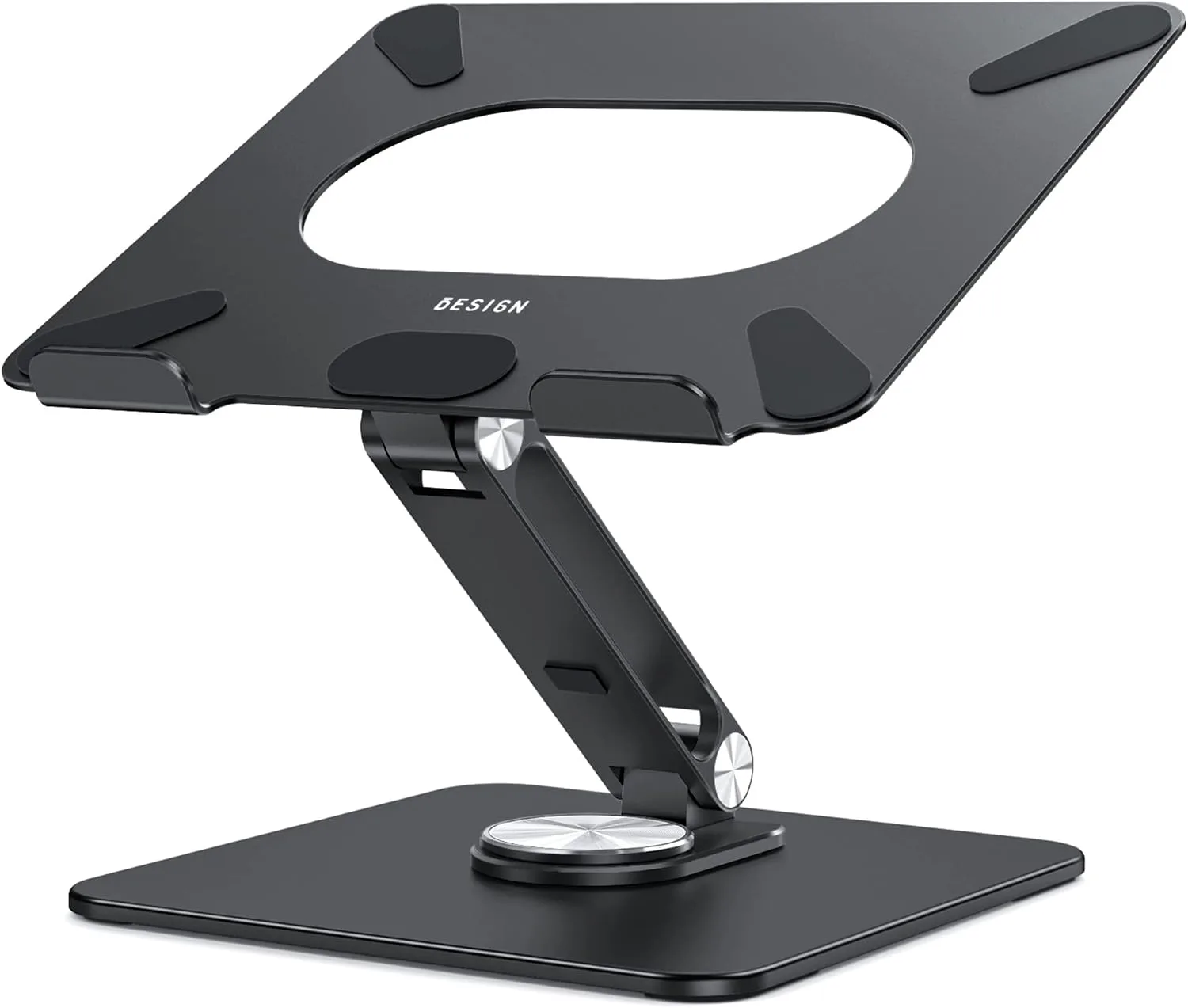 Base para laptop Besign LSX7 con base giratoria 360°, ajustable y plegable para laptops 10-15.6 pulgadas Negro