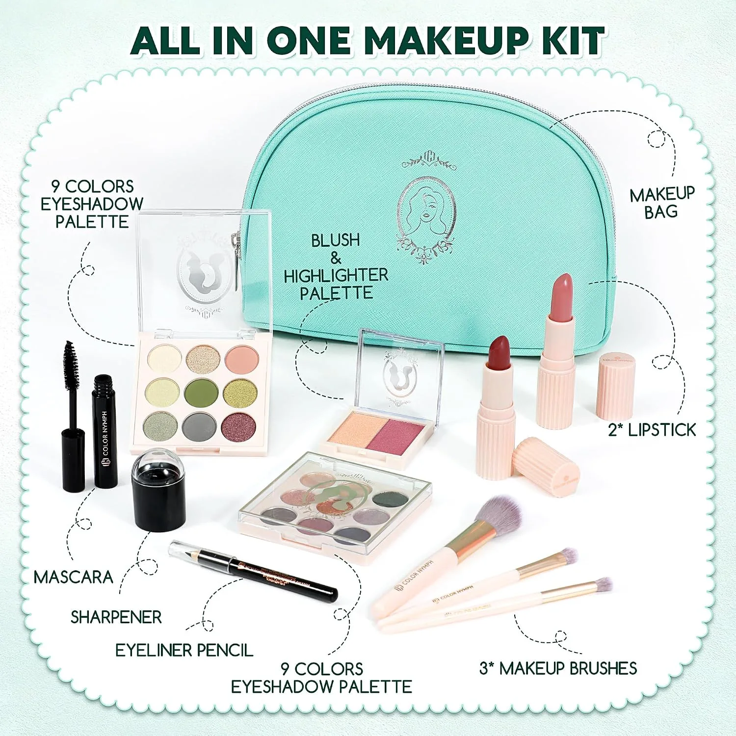 Color Nymph All in One Makeup Kit for Girls, Makeup Set for Teens