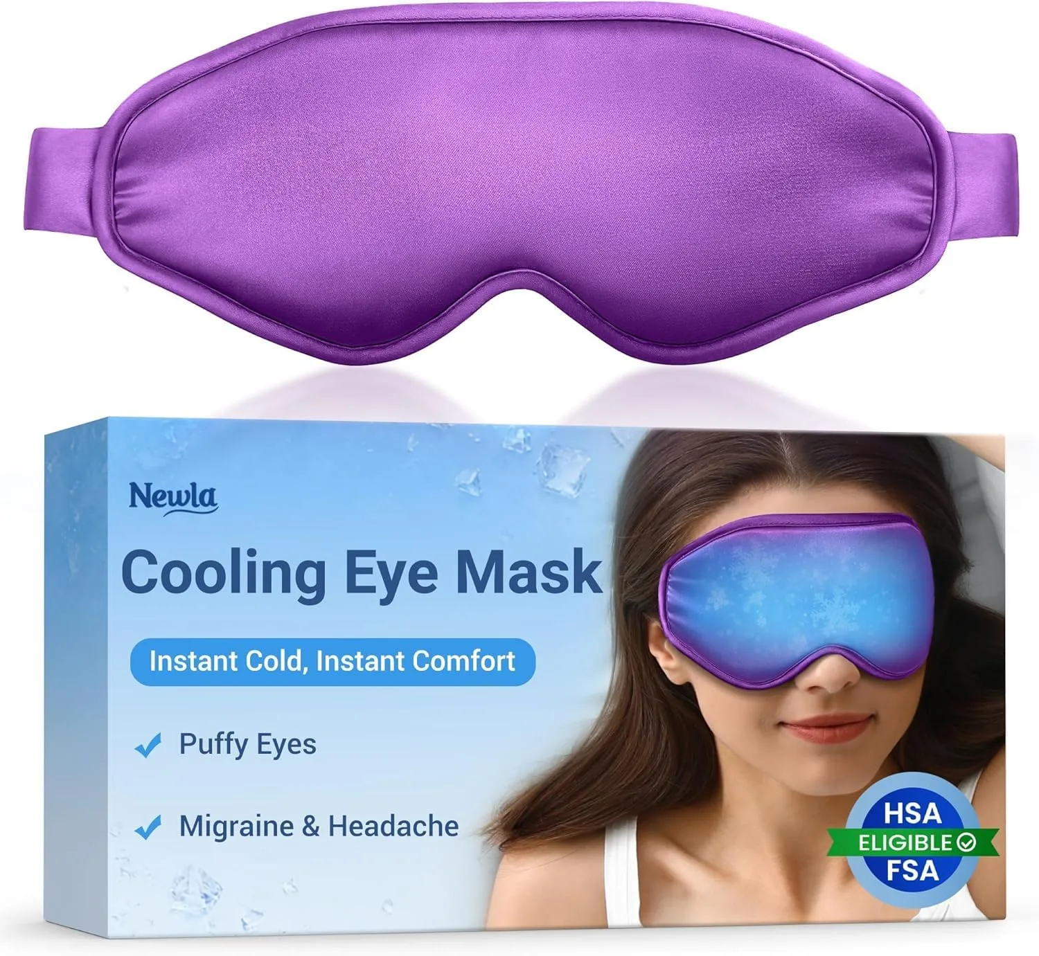 Cold Eye Mask Cooling Mask for Puffy Eyes: Flexible Ice Eye Pack for Magraine After Surgery Relief - Reuable Gel Sleep Mask for Headache Puffiness - Comfortable Perfect Fit Cool Compress for Sleeping