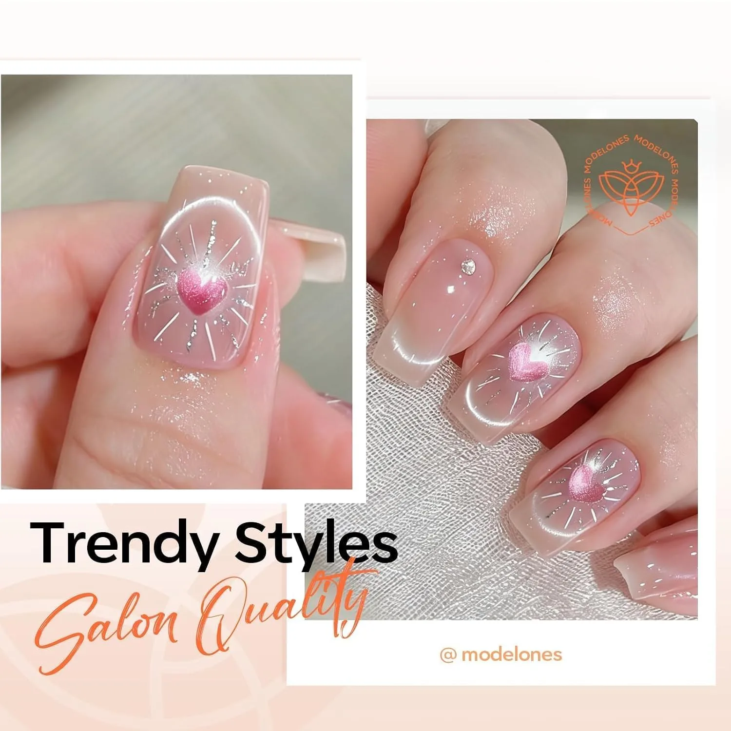 Modelones Cat Eye Magnet Heart Scissor-Shaped Magnets for Cateye Gel Polish