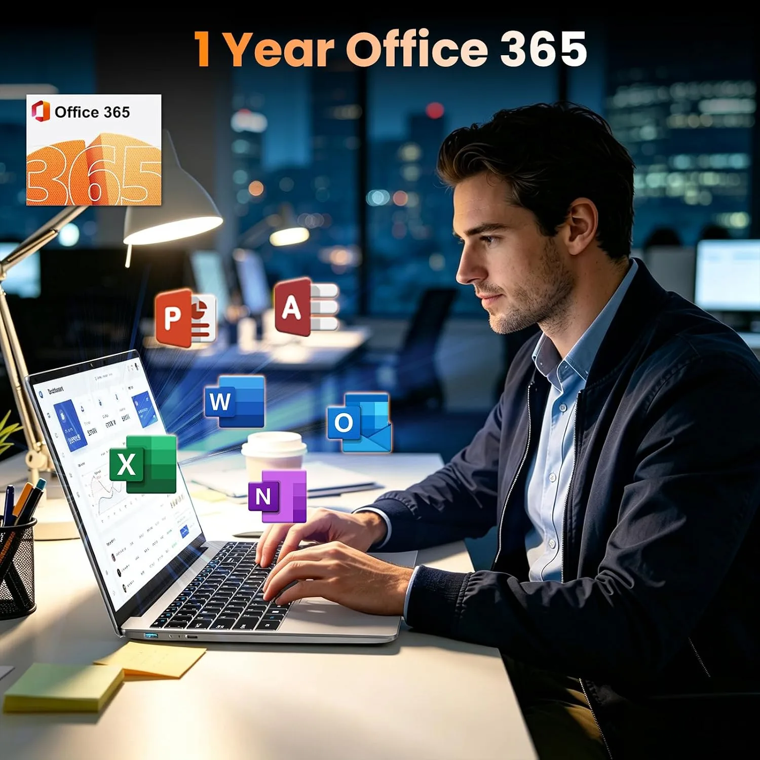 15.6" FHD IPS Student Laptop, AI Assistant Included, Office 365