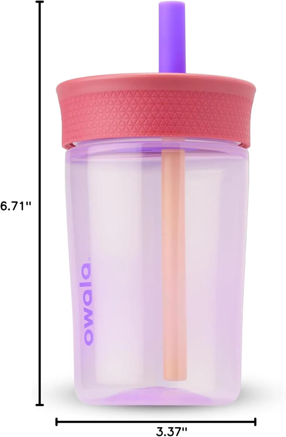 Owala Tumbler Kids Plastic Water Bottle 15 oz Lilac Rocket