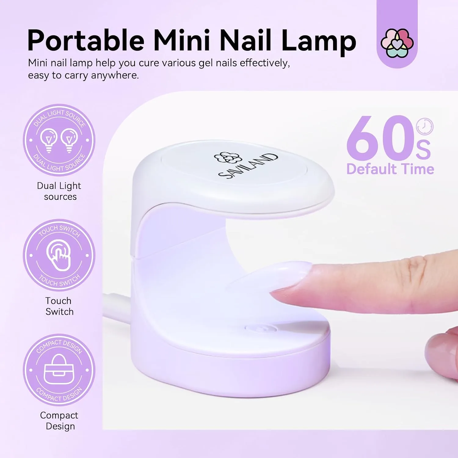 SAVILAND Extra Short Square Gel Nail Tips Kit, 500 PCS, Drill and U V Lamp