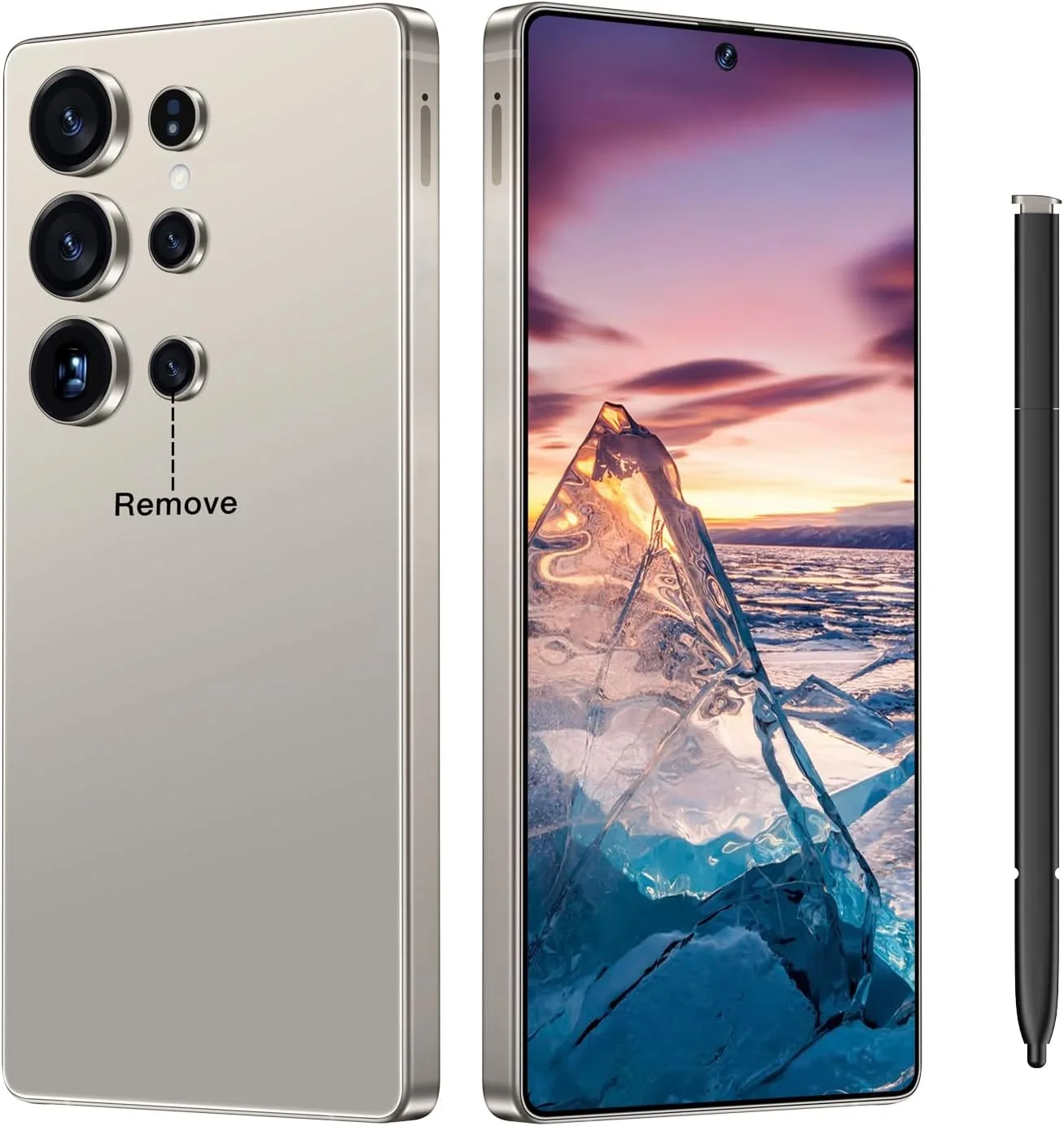 I25Ultra Unlocked Smartphone,16+512GB Unlocked Phone,6.9" HD+ Display,Built in Pen,Snapdragon 8 Gen3 7000mAh Dual Speakers 5G/Face ID/Fingerprint Lock/Dual SIM/GPS (Titanium Gray)