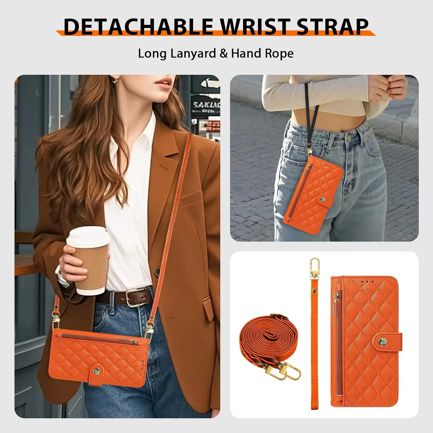 Wallet Phone Case Crafted for iPhone 17/18 Pro Max Orange