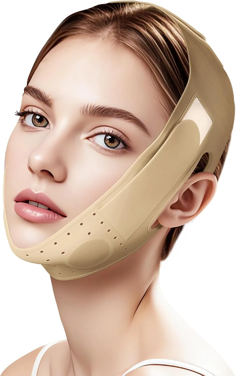 Reusable V Line Silicone Face Strap, Soft Silicone Chin Strap for Women