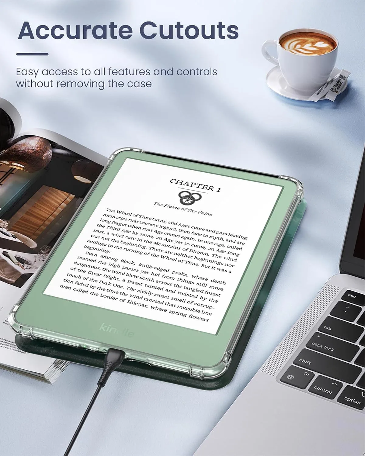 MoKo Case for 6" Kindle Basic 11th Generation (2024/2022), Green Forest