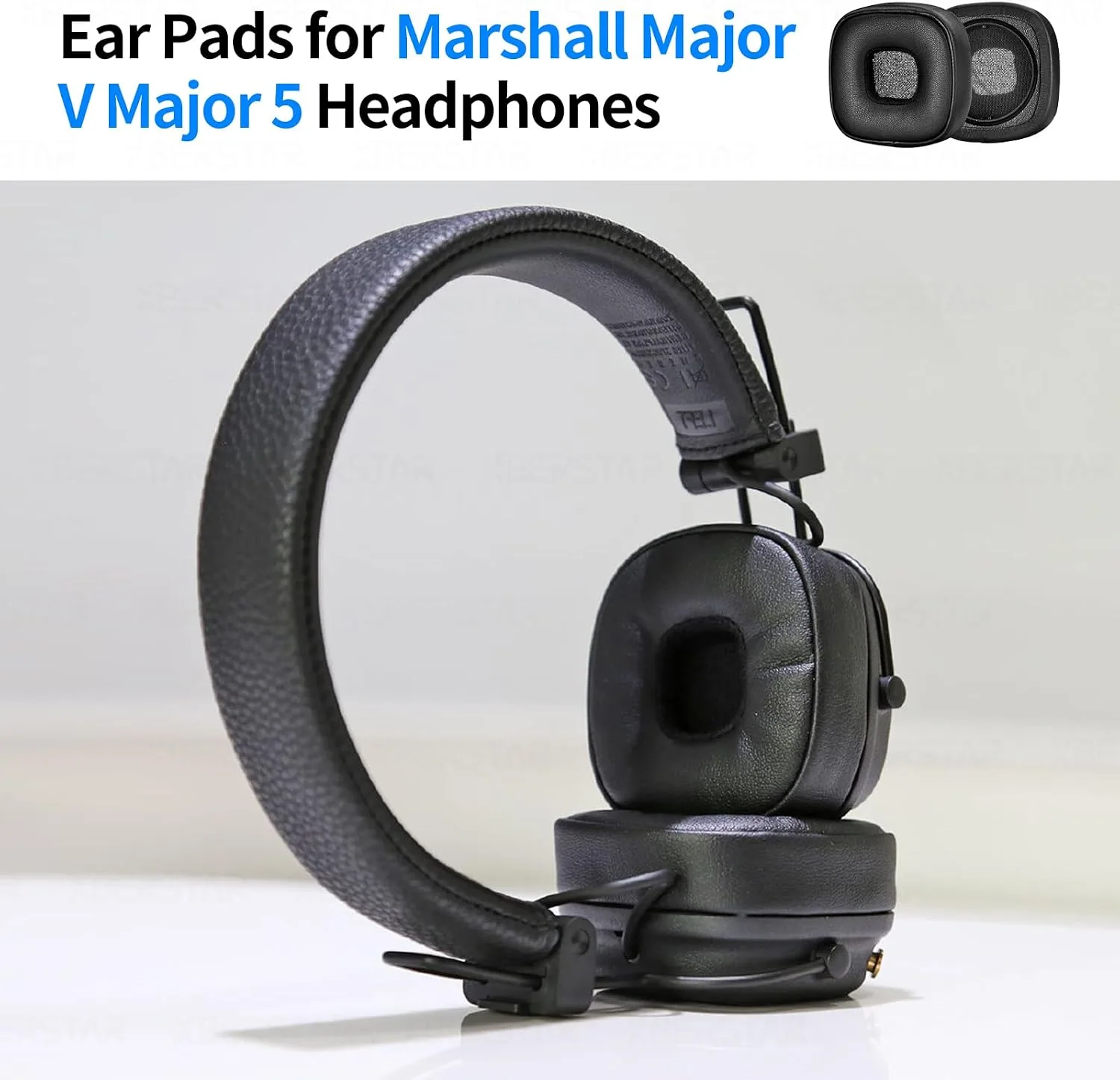 Ear Pads for Marshall Major V Major 5 Headphones Replacement Earpads Headband Cushions (Black Earpads)
