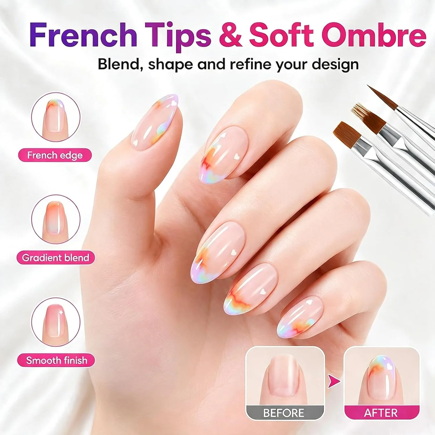Beetles Nail Art Brushes 8pcs – Crystal Nail Art Tools Double-headed
