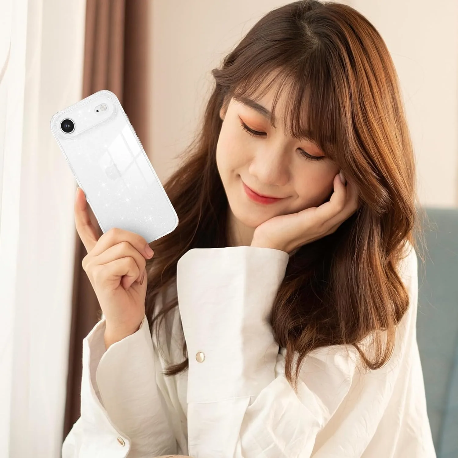 YINLAI for iPhone Air Case 6.5-Inch Anti-Yellowing, Clear Glitter