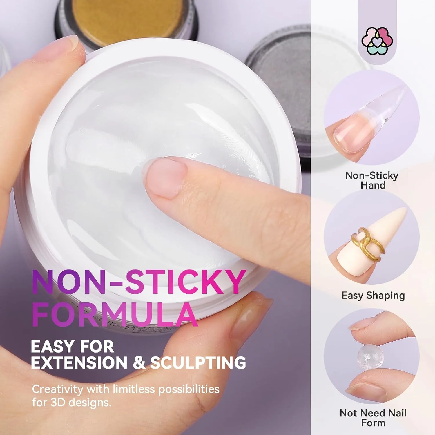 SAVILAND 60g Solid Builder Nail Gel Non-Sticky Sculpting Gel for Nail Art