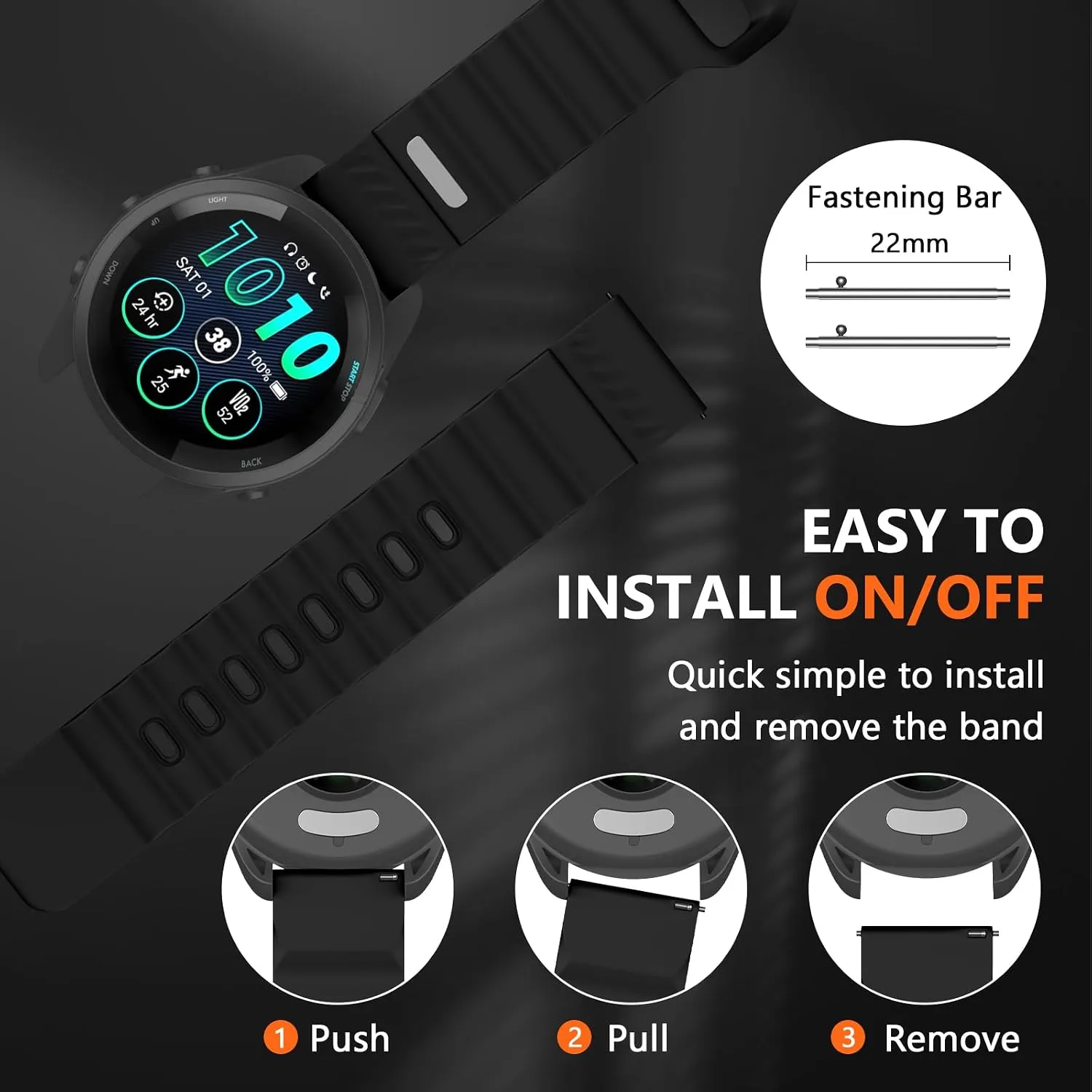 OVERSTEP Watch Band for Coros Pace 4/3/Apex 2 Pro/Apex 46mm/Apex Pro