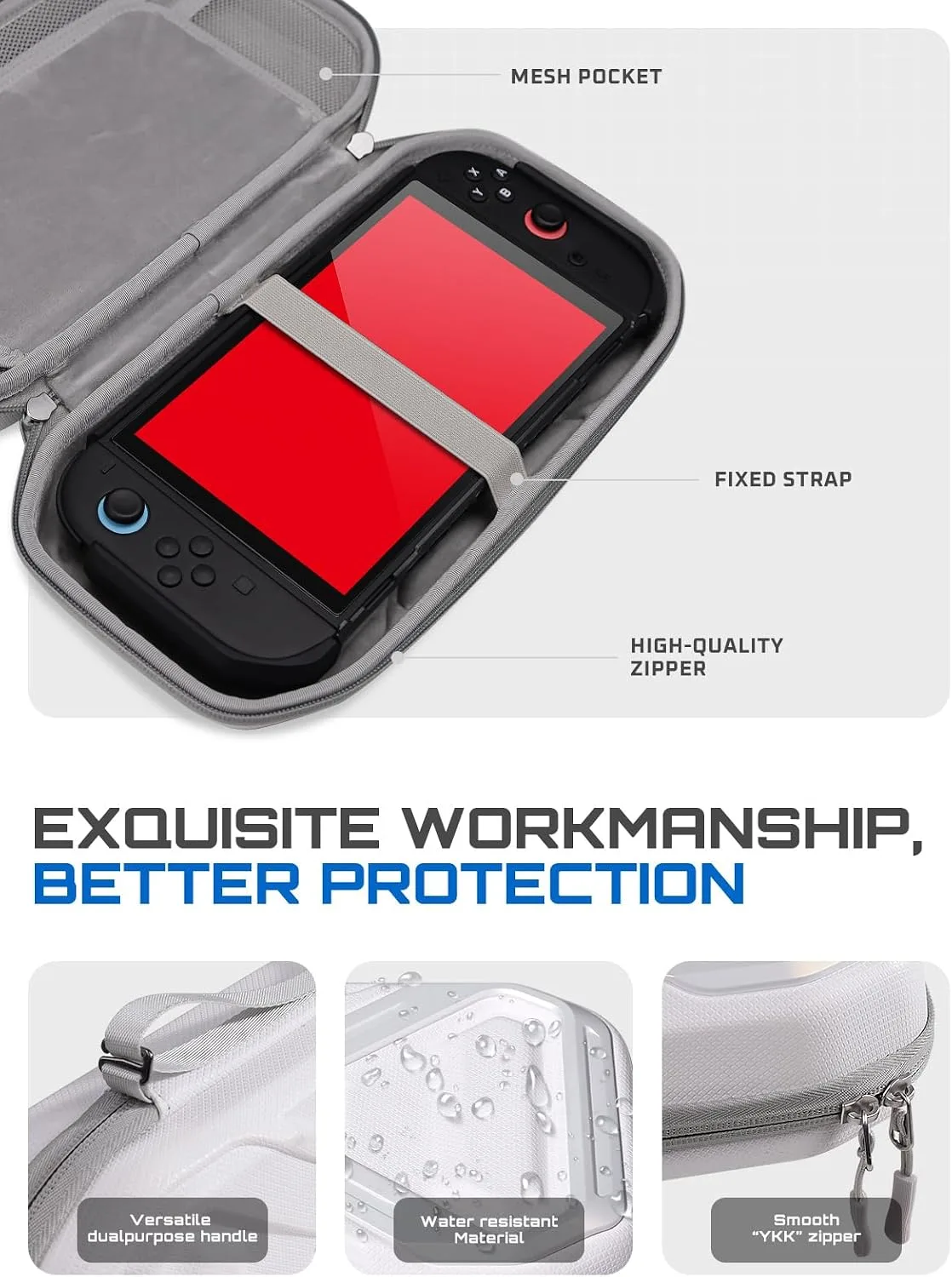 SUPCASE Pro Edition Carrying Case for Nintendo Switch 2 2025, White
