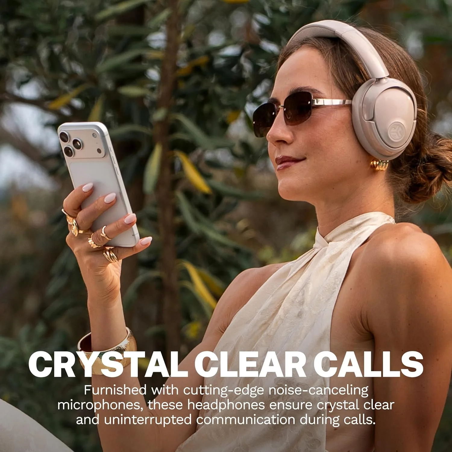 JLab JBuds Lux ANC Jelle Wireless Over-Ear Headphones, Gold Digger