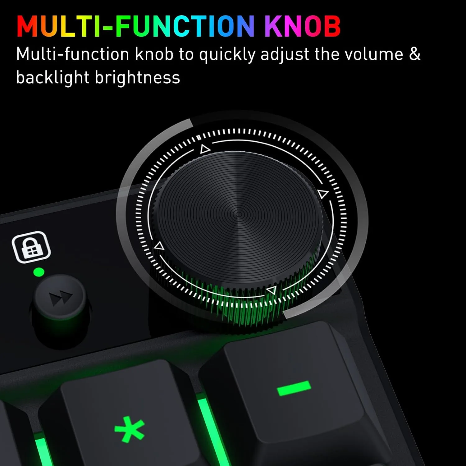 Redragon K521-E Gaming Keyboard with Knob, RGB 104 Keys Wired Keyboard