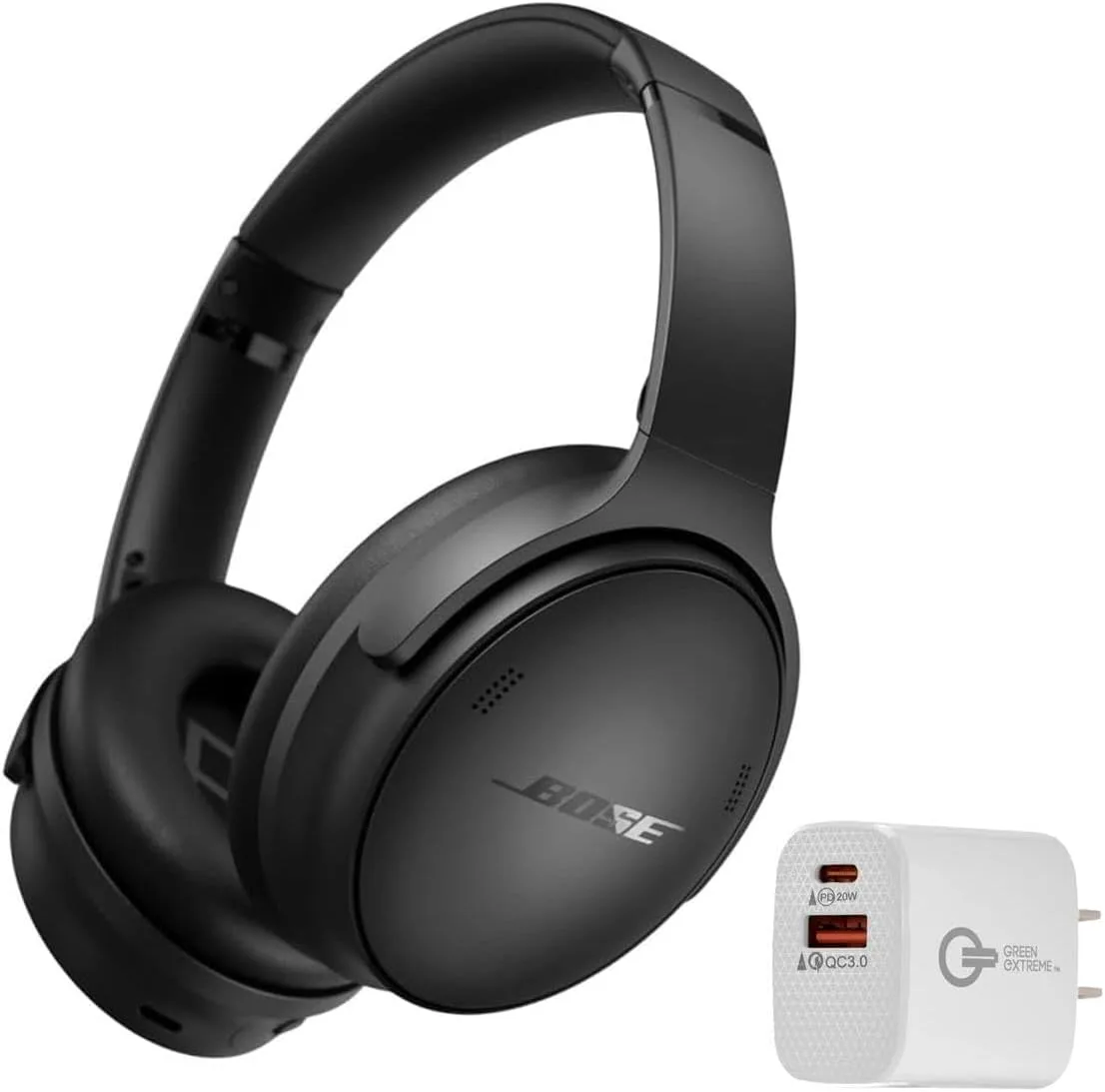 Bose QuietComfort Headphones - Wireless Bluetooth Headphones Bundle (Black)