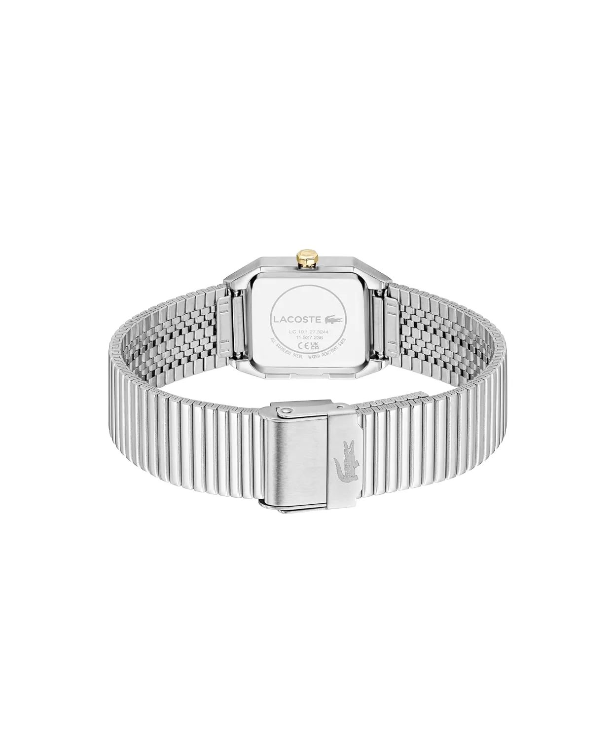 Lacoste Rene Women's Quartz Watch - Octagonal Case and Bezel, Three-Hand Dial, Mesh Bracelet - Modern, Vintage Timepiece - Gift for Her 23mm