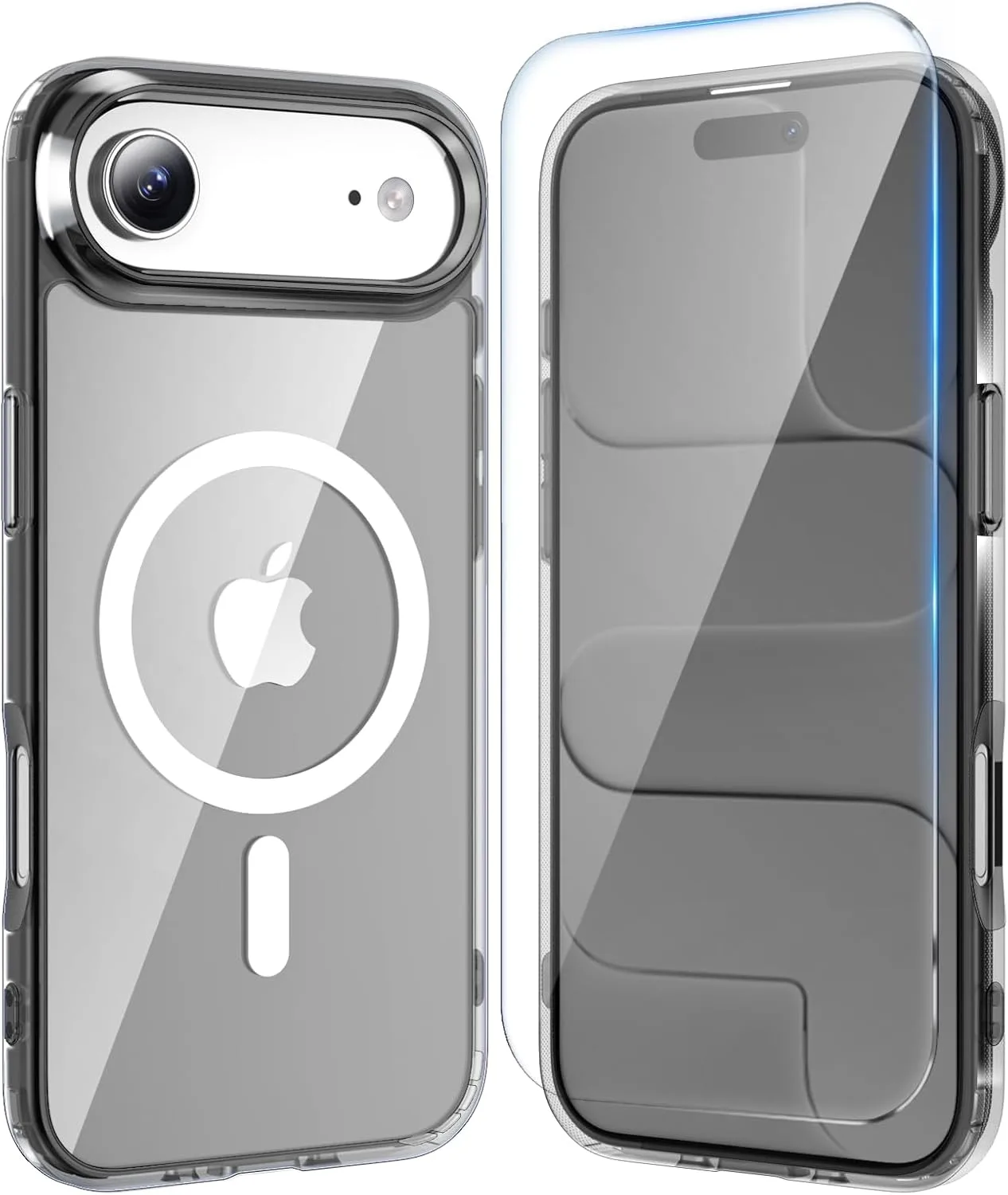 Temdan for iPhone AIR Case with Screen Protector Clear Black
