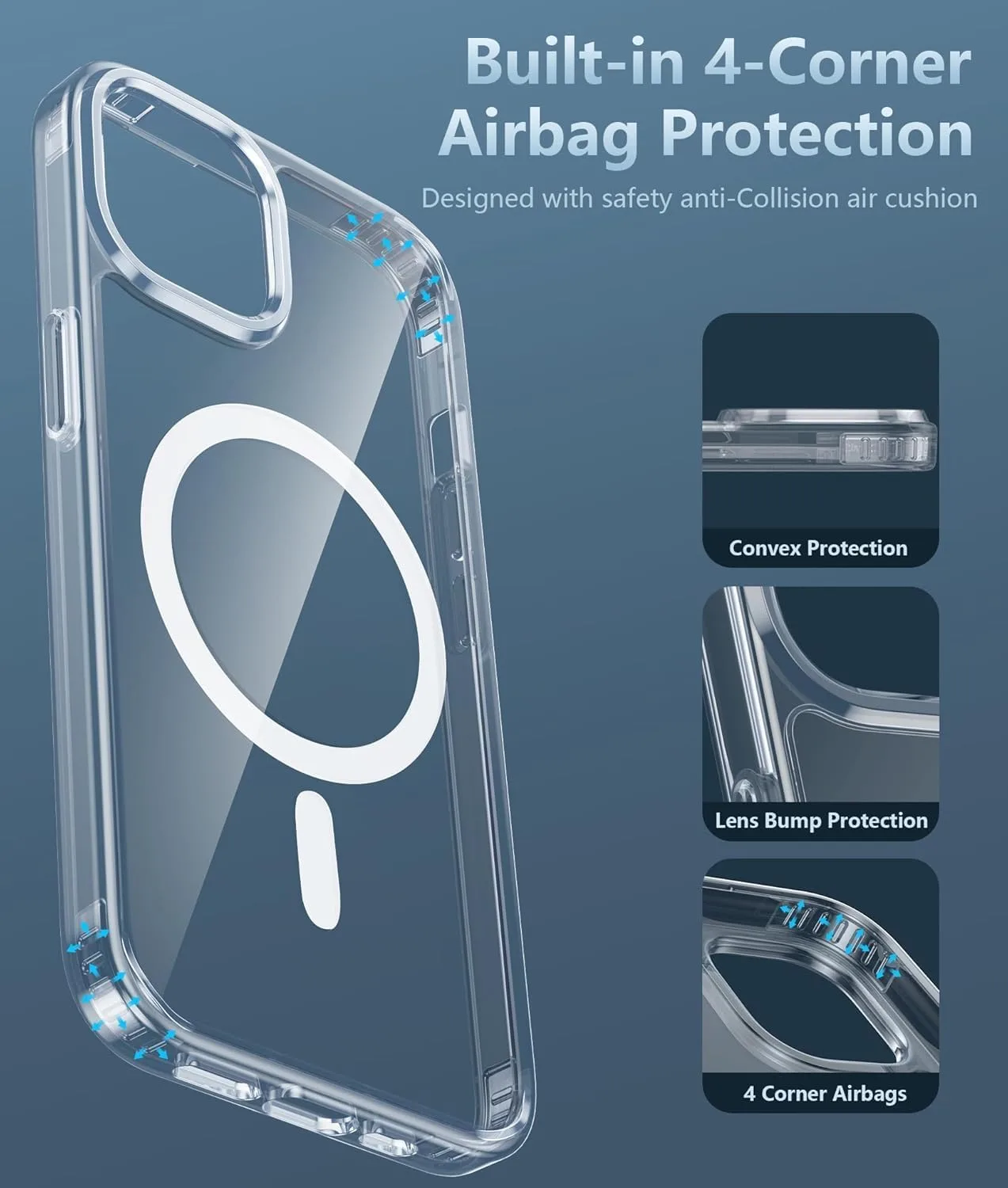 FNTCASE for iPhone 13 Phone Case Clear Magnetic iPhone 14 PhoneCase