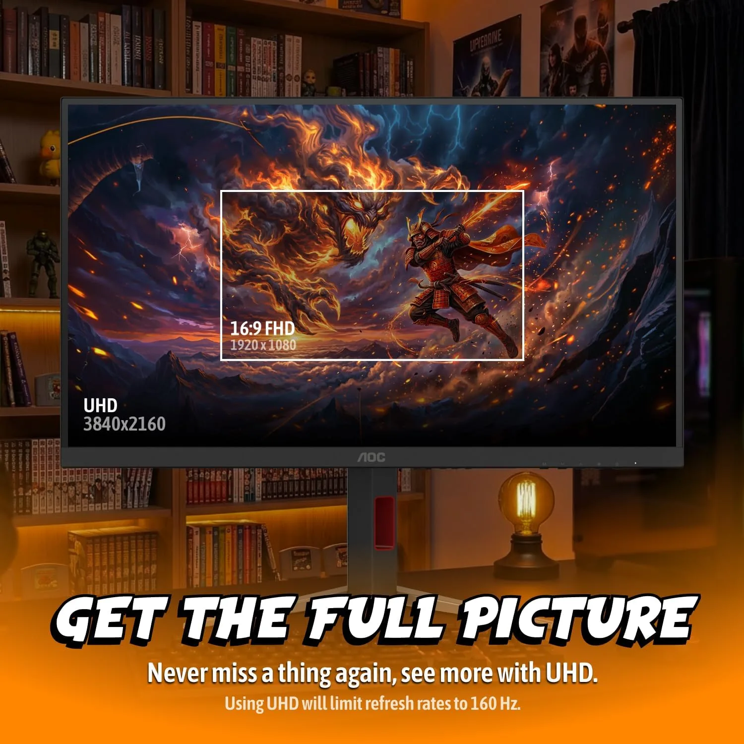 AOC 27" Gaming Monitor 4K Mini-LED Dual Mode 320Hz NVIDIA G-SYNC U27G4XM