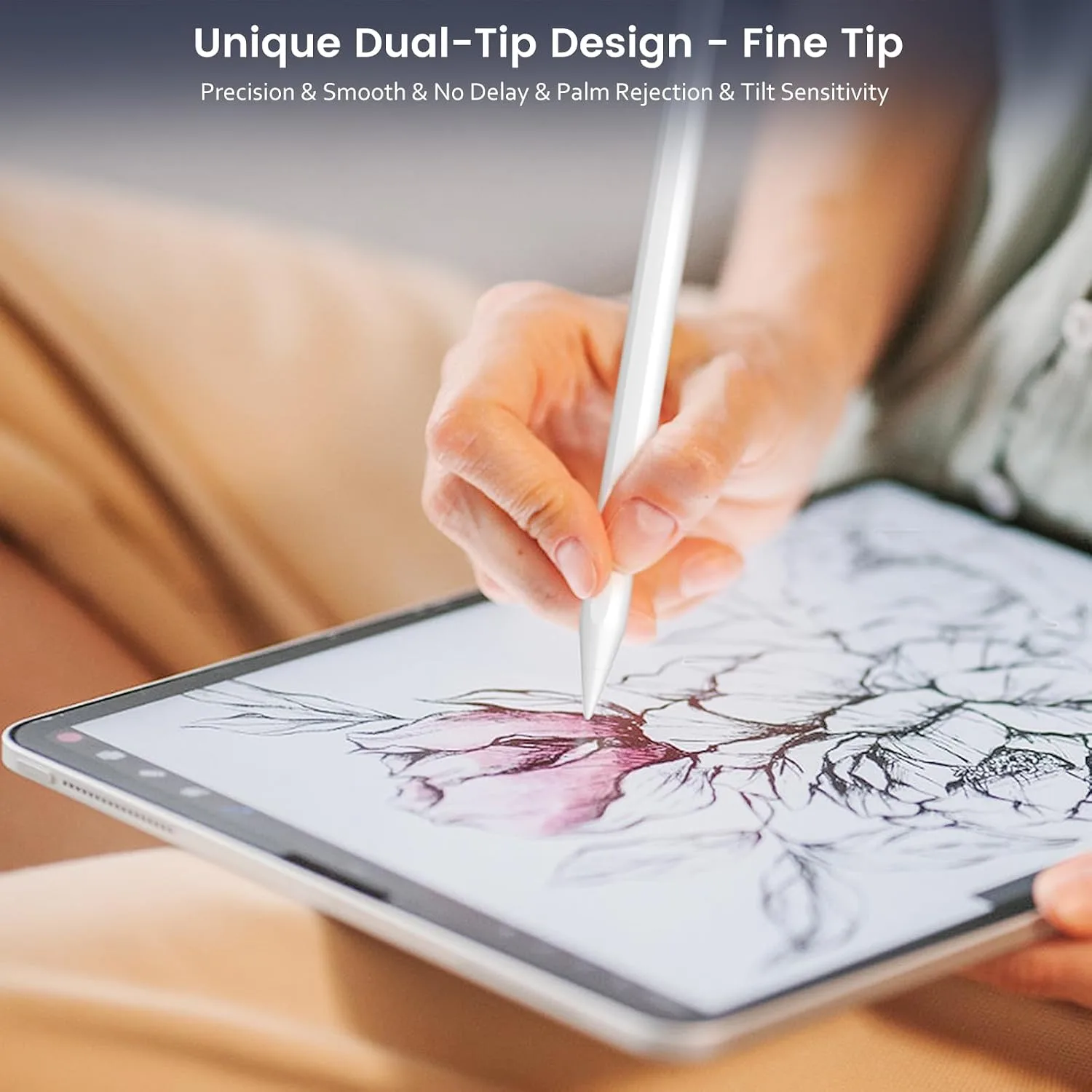 STYLUSHOME Pencil for Apple iPad, Stylus Pen for iPad,2X USB C Fast Charge