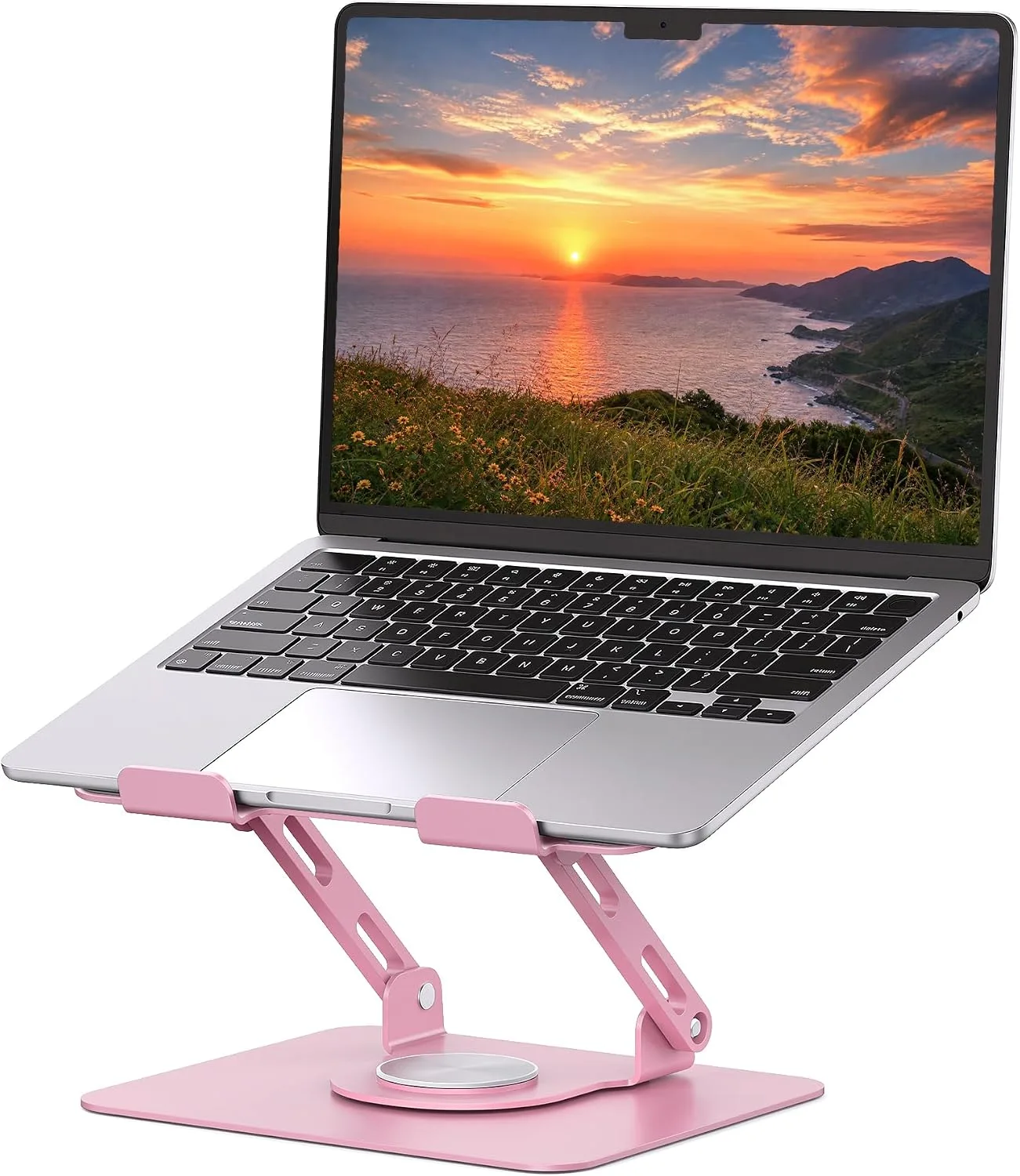 SOUNDANCE 360 Rotating Laptop Stand, Adjustable Riser,10-17", Pink