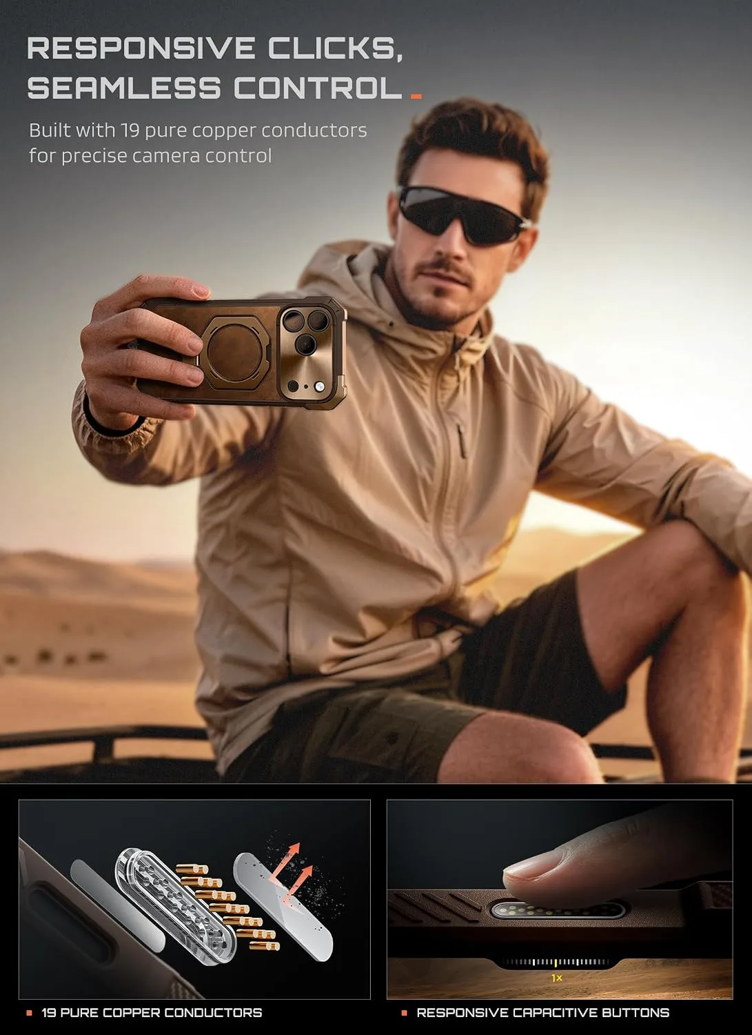 SUPCASE for iPhone 18 Pro Max Case/ 17 Pro Max Case with Stand, Brown