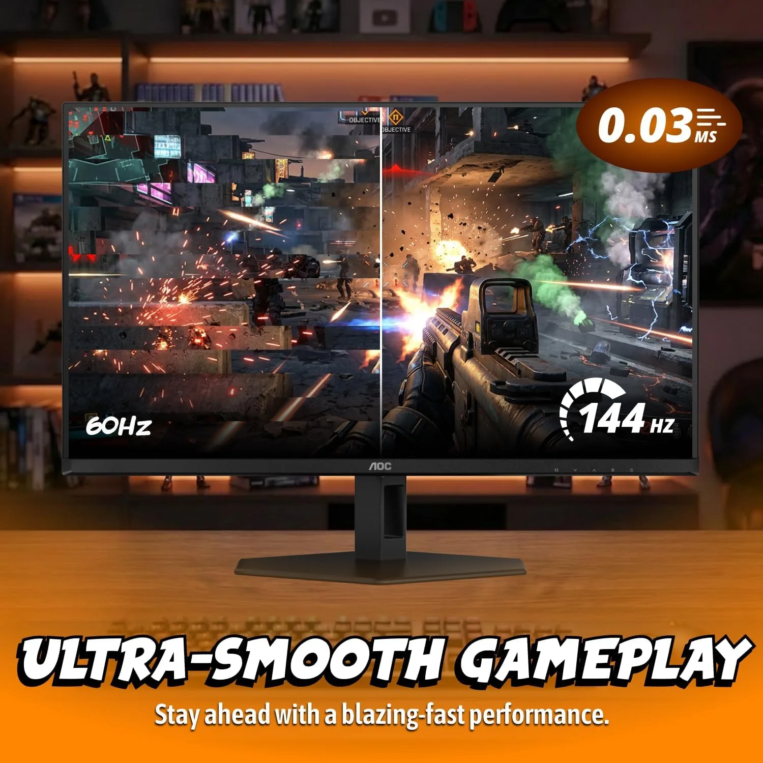 AOC 27" Gaming Monitor QHD QD OLED 144Hz NVIDIA G-SYNC Compatible Q27GADE