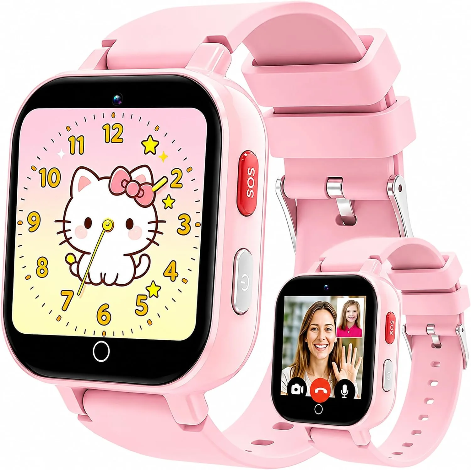 4G Kids Smart Watch with GPS Tracker, Video & Voice Call, SOS, WiFi, IP68 Waterproof, AI Smart Features, Parental Control Phone Watch for Boys Girls Age 3+ (SIM Card Included)