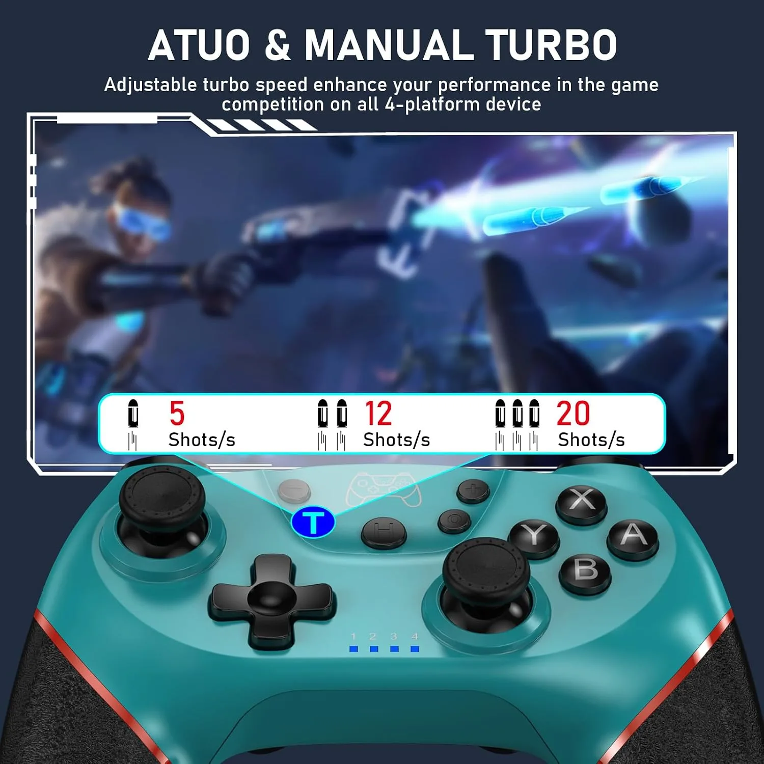 Diswoe Controller for Switch, Wireless Pro Controller for Switch 2/Switch/Switch Lite/Switch OLED, Remote Gamepad with Joystick, Adjustable Turbo Vibration with Programmable Function