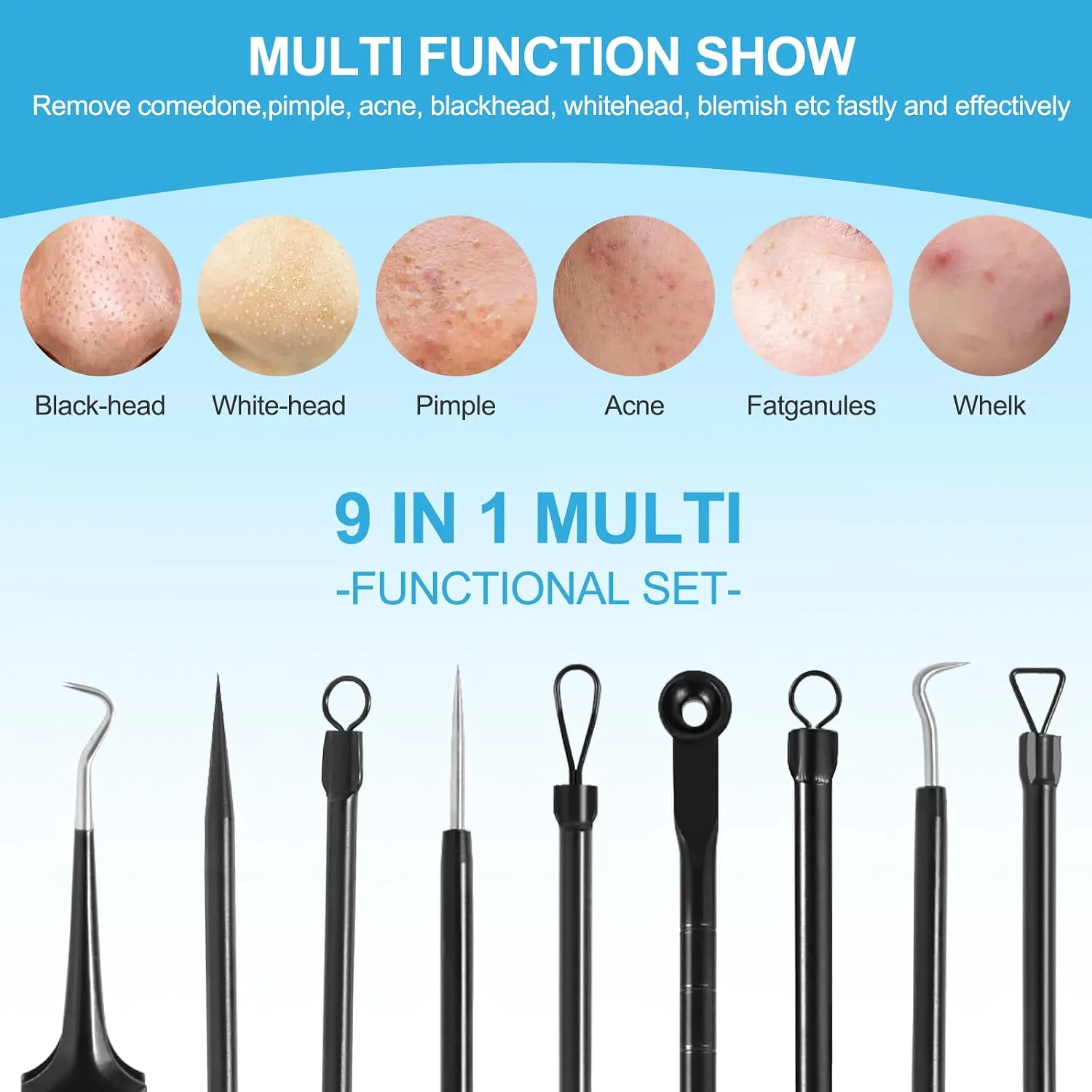 Blackhead Remover Tools Pimple Popper Tool Kit, Comedones Extractor Acne Removal Kit for Blemish, Black Head Remover for face Risk Free Treatment for Whitehead Popping