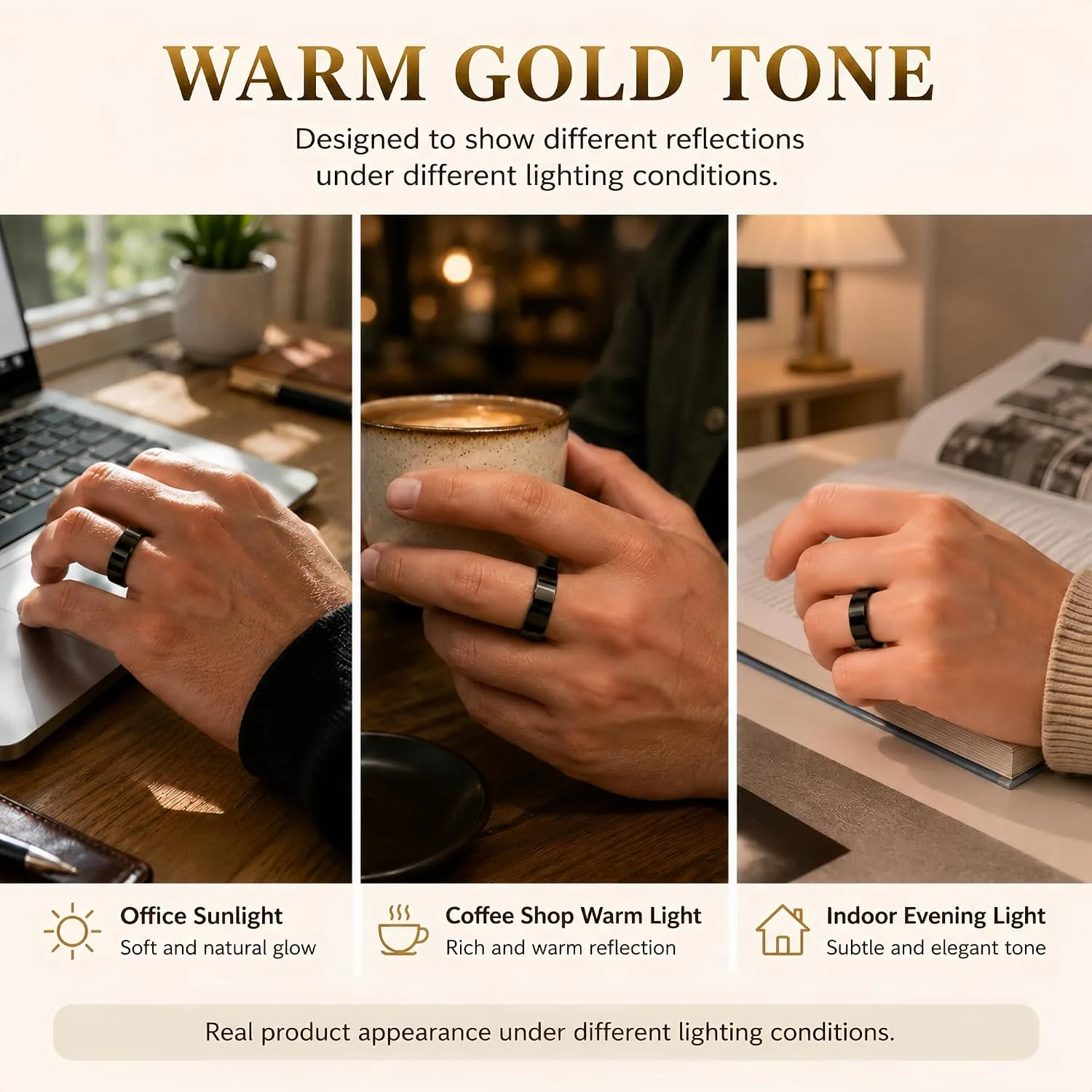 Smart Ring Health & Fitness Tracker for Men & Women (Black, 11)