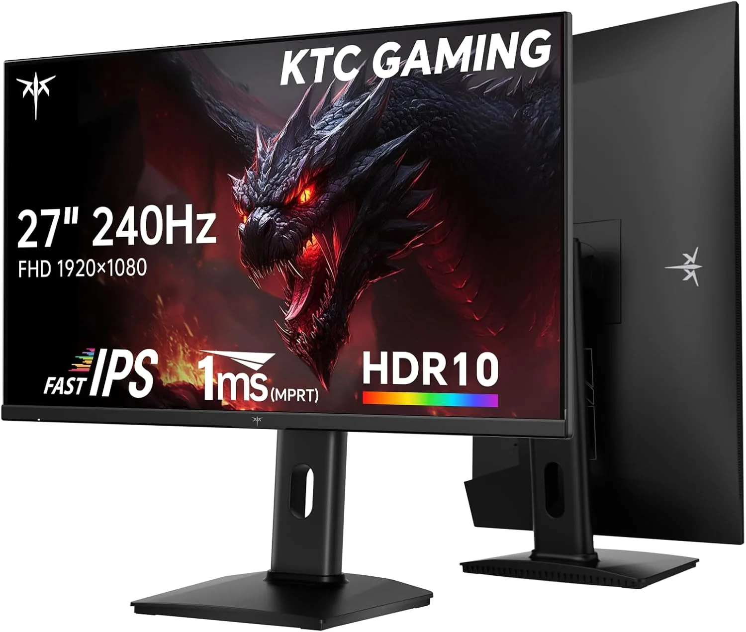 KTC 27 Inch 240Hz Gaming Monitor, FHD 1080p Fast IPS, Adaptive Sync, H27F7