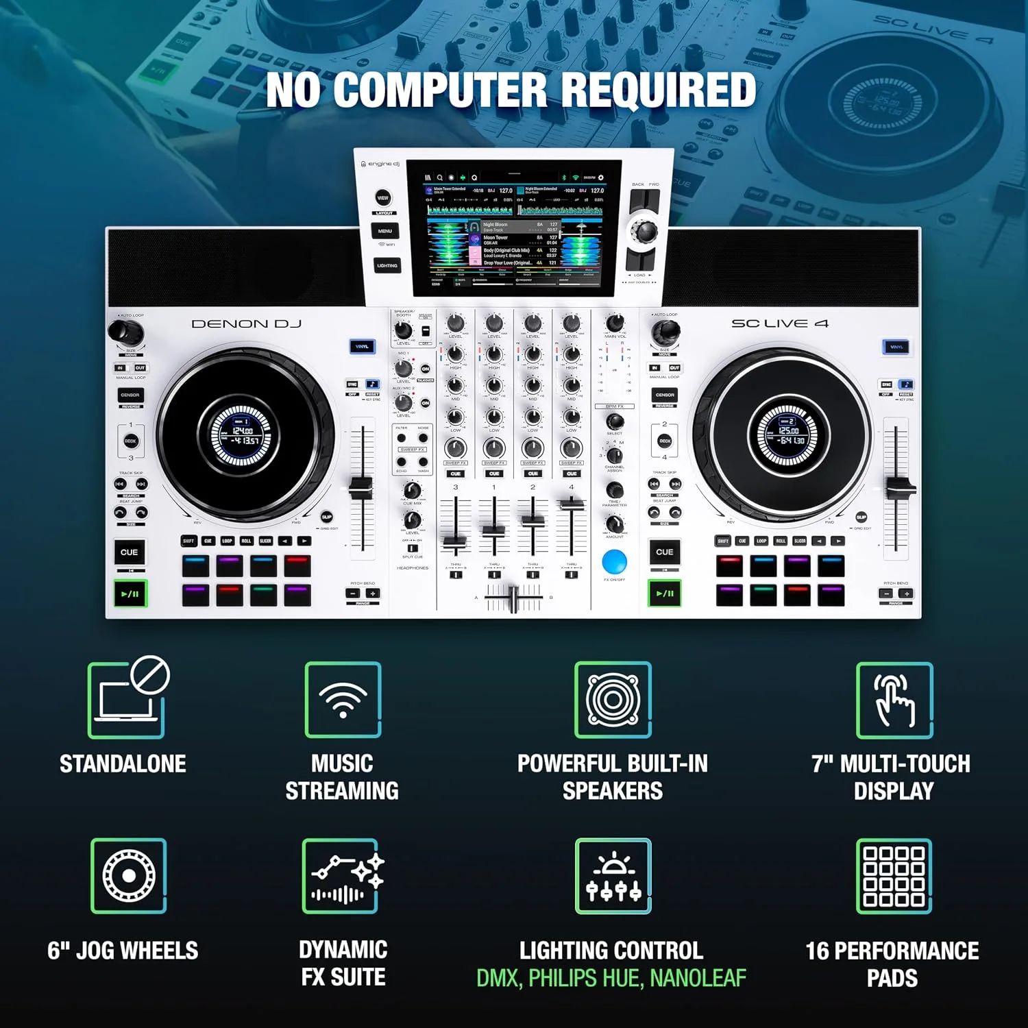 Denon DJ SC LIVE 4 Standalone DJ Controller White