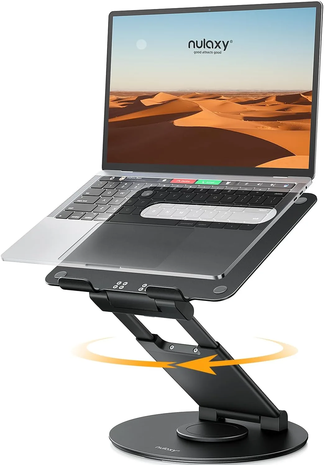 Nulaxy 18" Height Telescopic 360 Rotating Aluminum Laptop Stand Desk, Black