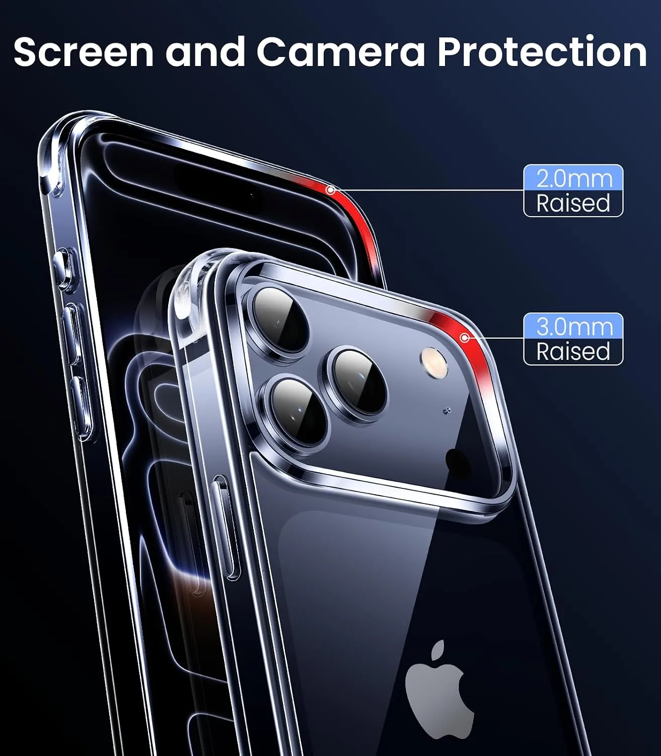 Mkeke Compatible with iPhone 17 Pro Case Clear [Not-Yellowing] [Military-Grade Drop Protection] Shockproof Protective Phone Bumper 6.3 inch 2025